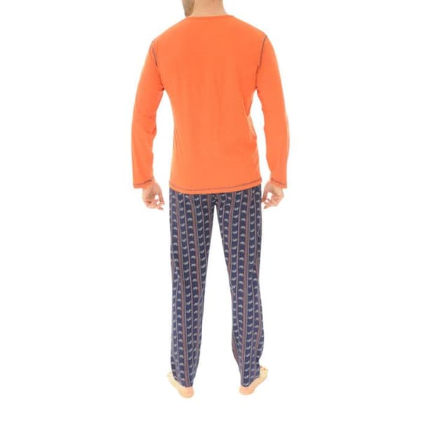 Pyjamas i lång, rak bomull Christian Cane - Orange - Vuxen