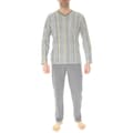 Miniatyrbild 1 av 3: Pyjamas i bomull med stängd front Christian Cane grå - Långa ärmar - V-ringning - Snörning