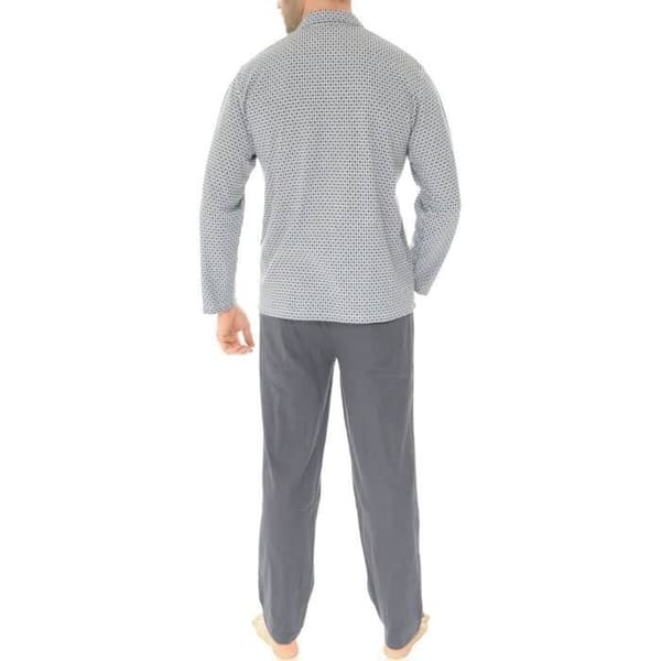 Pyjama Long stängd Christian Cane - Man - Grå - Långa ärmar - Slå-krage - Knappstängning