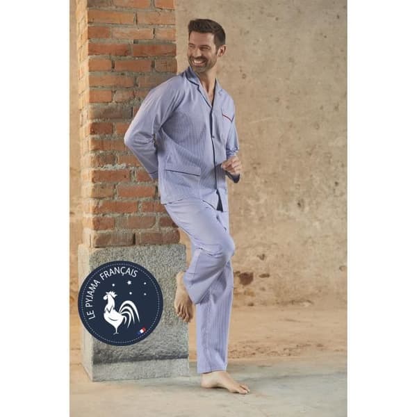 Pyjamakostym - Blå Ädel - 5526 - Bomull - Vichy - Elegant