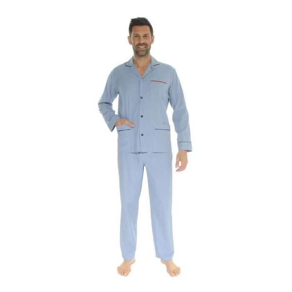 Pyjamaset - Blå ädel - 5527 - Bomull - Vichy - Elegant