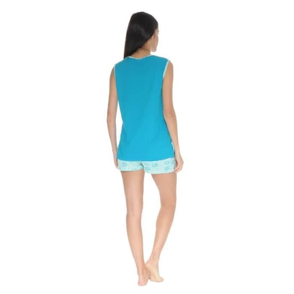 Pyjamaställ - Madeline - 4060 - 100% Bomull - Sidoverksblommor - Elastisk Midja
