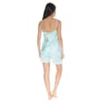 Miniatyrbild 2 av 2: Pyjamas - Mollie - 3419 - Satin Top och Shorts - Bladtryck - Färg Aqua