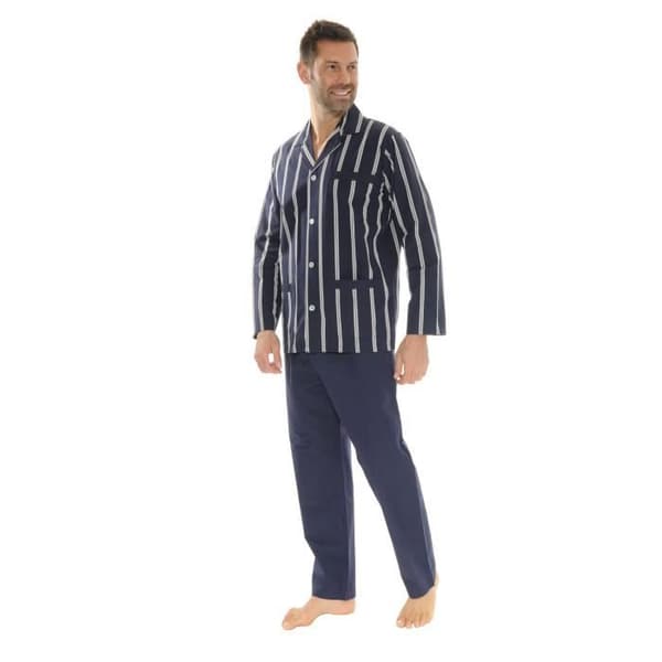 Blå Natys Pyjamas Lång Knappad 3510