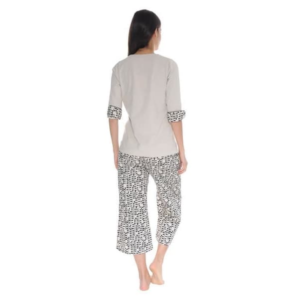 Pyjamas court - Odalie - 3575 - 100% Bomull - Elegant och Bekväm - Dam Vit