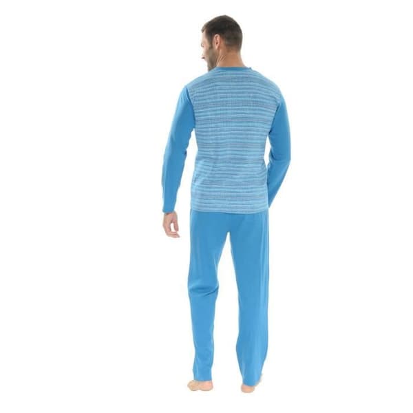 Pyjama Blå Natan Lång Pyjama V-hals 3601