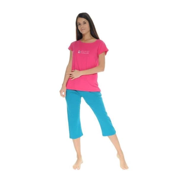 T-shirt - Maeva - Top 3824 - 100% bränt bomull - Färgen fuchsia - Korta ärmar