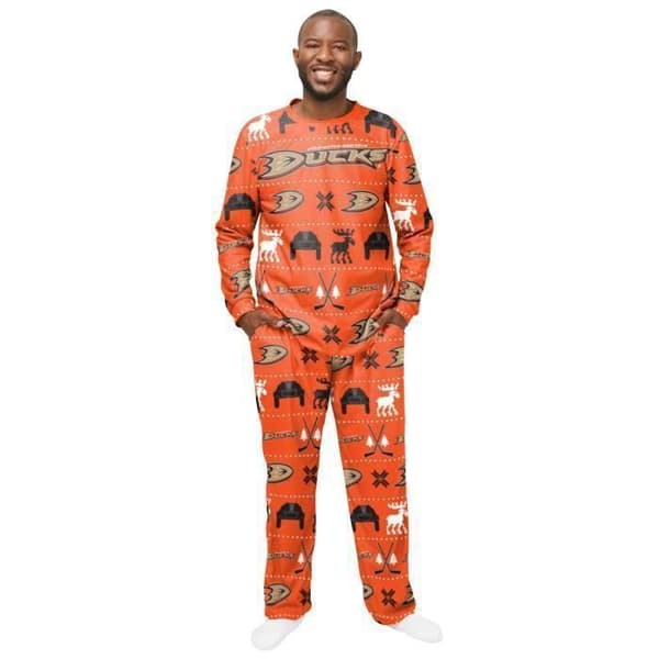 Pyjamas NHL Winter XMAS med långa ärmar och byxor - Anaheim Ducks - Man