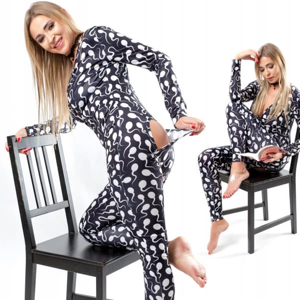 KVINDEPYJAMAS VALENTINSDAG GAVE TIL EN PIGE MED EN FLAP SPERM L