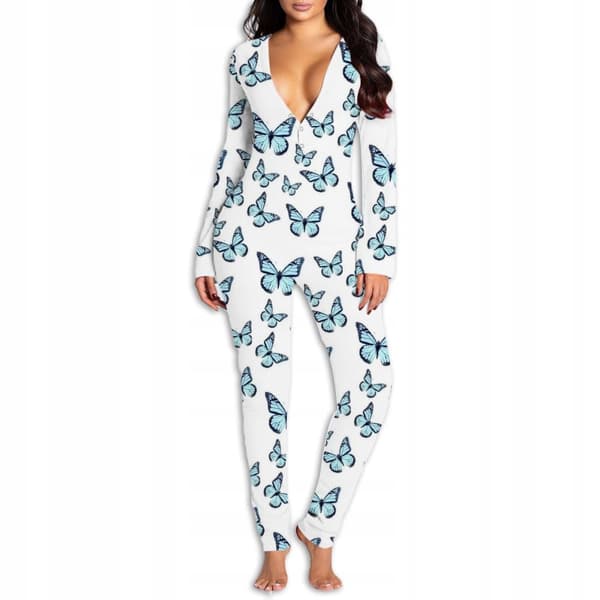 KVINDEPYJAMAS VALENTINSDAG GAVE TIL EN PIGE LYNLÅSOP SOMMERFUGLER XL