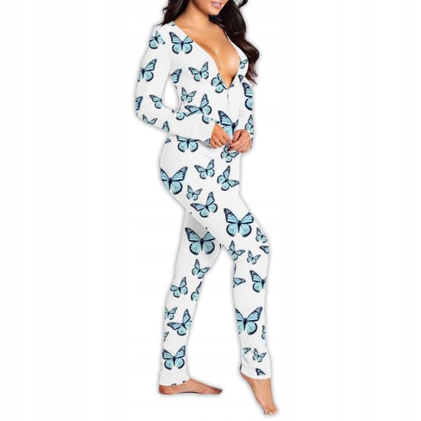 KVINDEPYJAMAS VALENTINSDAG GAVE TIL EN PIGE LYNLÅSOP SOMMERFUGLER XL