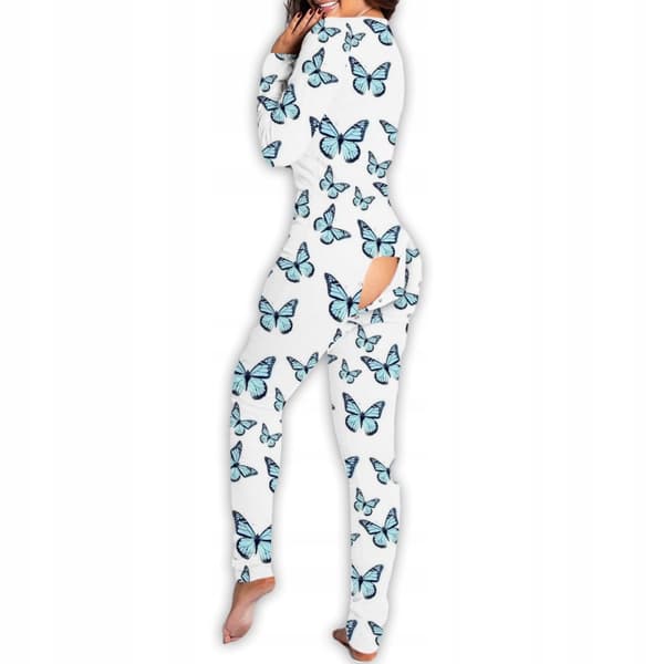 KVINDEPYJAMAS VALENTINSDAG GAVE TIL EN PIGE LYNLÅSOP SOMMERFUGLER XL