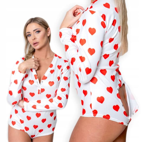 DAMPYJAMAS ALLA HJÄRTANS DAG-PRESENT TILL EN FLICKA MED UPPHÄNGBARA HJÄRTAN XL