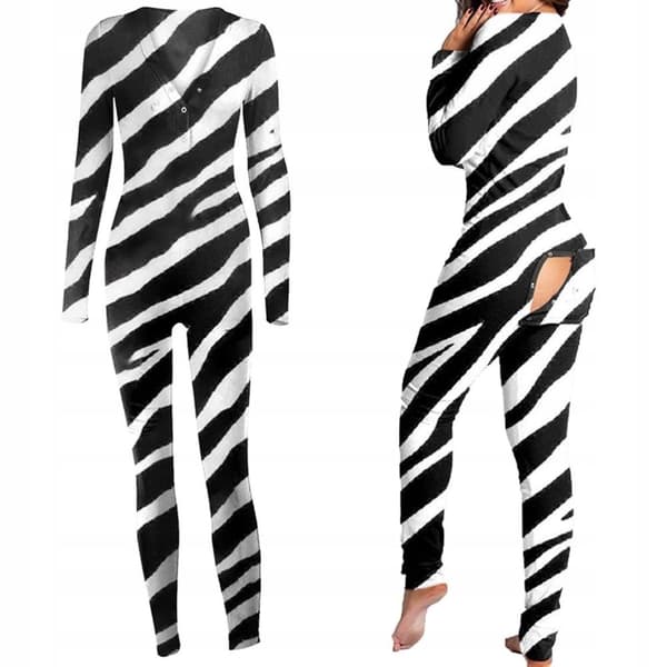 KVINDE-PYJAMAS VALENTINSDAGSGAVE TIL HENDE MED LYNLÅS MED ZEBRA-BÅND S