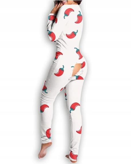 KVINDEPYJAMAS VALENTINSDAG GAVE TIL EN PIGE LYNLÅSOPENDER PEPPERS XL