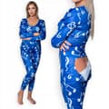 Miniatyrbillede 1 af 8: KVINDEPYJAMAS VALENTINSDAGSGAVE TIL EN PIGE MED FLAP MARINEBLÅ XL