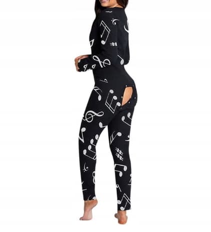 DAMPYJAMAS ALLA HJÄRTANS DAG-PRESENT TILL EN FLICKA, UPPSÄCKT, SVART MUSIK XL