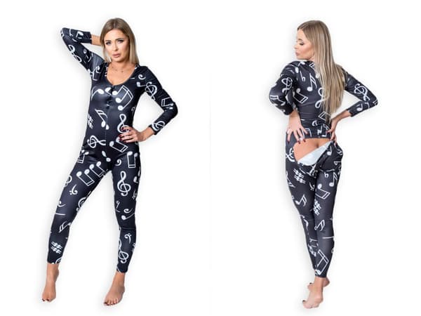 DAMPYJAMAS ALLA HJÄRTANS DAG-PRESENT TILL EN FLICKA, UPPSÄCKT, SVART MUSIK XL