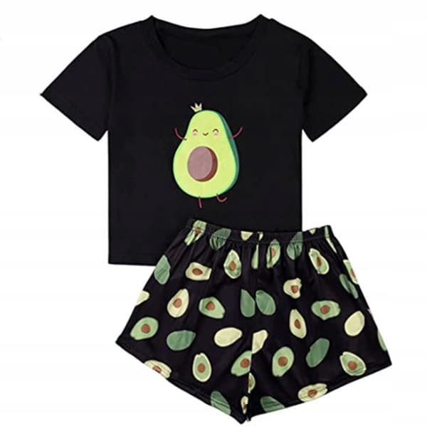 KVINDE-PYJAMAS VALENTINSDAG GAVE TIL EN PIGE TO-DELT AVOCADO M