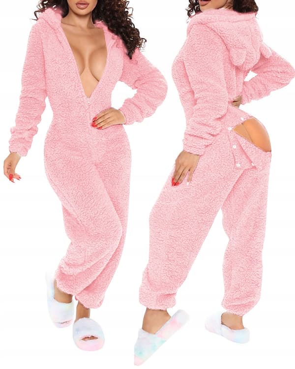 DAMPYJAMAS ALLA HJÄRTANS DAG-PRESENT TILL EN FLICK MED PLYSCHFLIK XL