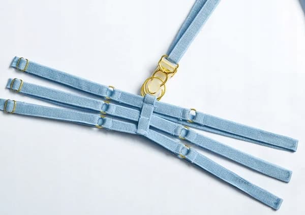 Dameundertøjssæt BH Choker Lårstropper Mavebøjle Hvid M