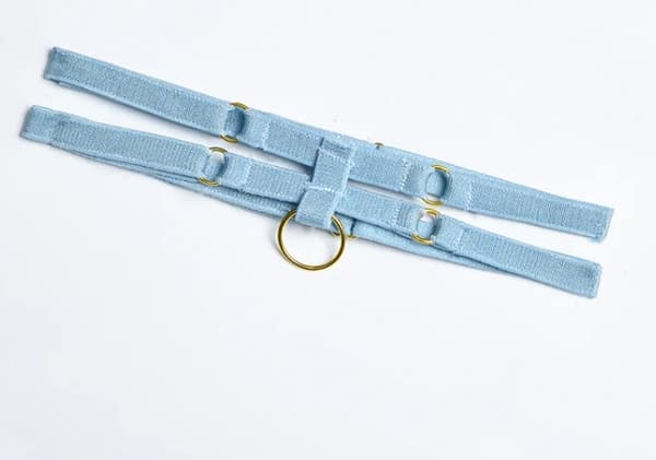 Dameundertøjssæt BH Choker Lårstropper Mavebøjle Hvid M