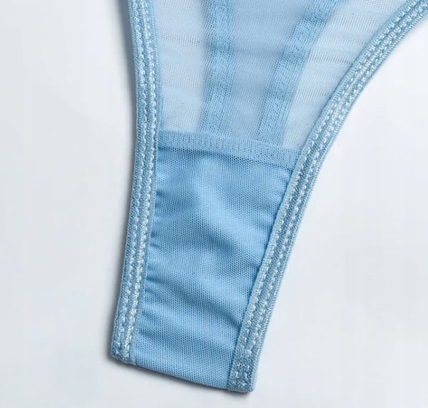 Dameundertøjssæt BH Choker Lårstropper Mavebøjle Hvid M