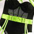 Miniatyrbillede 6 af 11: Sexet dameundertøjssæt med bælter, choker-bh, trusser, fluorescerende, smukt