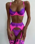 Miniatyrbillede 3 af 10: Sexet Lingeri Sæt Sexet BH STRING BLONDE Pink rM
