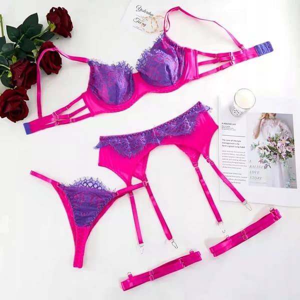 Sexet Lingeri Sæt Sexet BH STRING BLONDE Pink rM