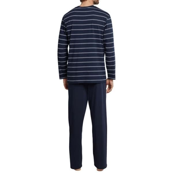 Pyjamas herr - SCHIESSER - Klassisk 2 delar - Marinblå - Enkeltröja