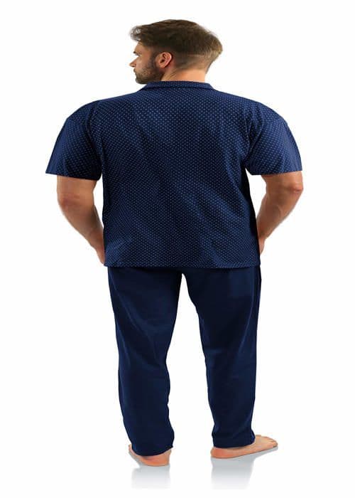 Pyjamas - nattlinne Sesto senso Pyjamas herr Knäppning fram bomull kortärmade långbyxor