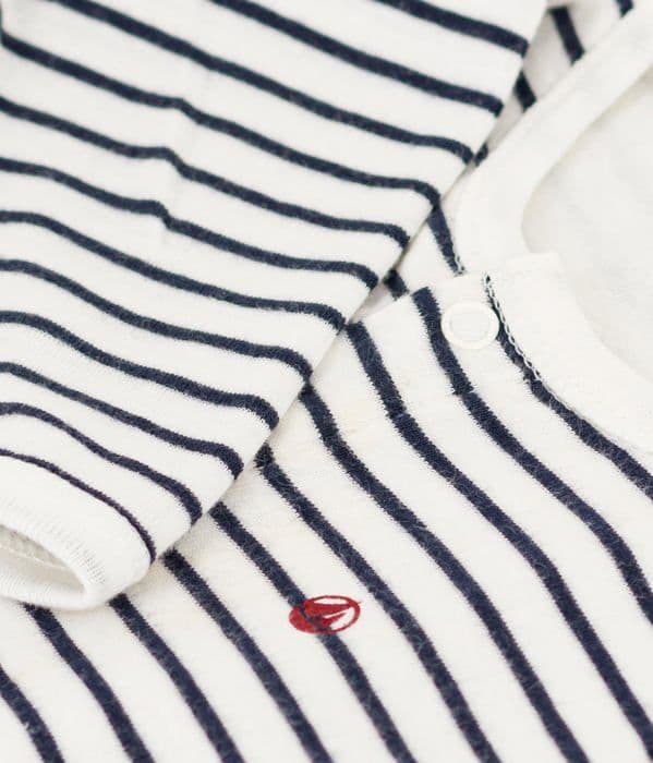Husse för babypyjamas - pyjamaskåp Petit Bateau - A09IO - Dors Bien pyjamas, Marshmallow/Smoking, 0 Månader Mixte baby
