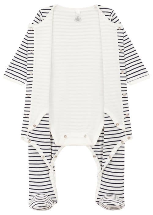 Husse för babypyjamas - pyjamaskåp Petit Bateau - A09IO - Dors Bien pyjamas, Marshmallow/Smoking, 0 Månader Mixte baby