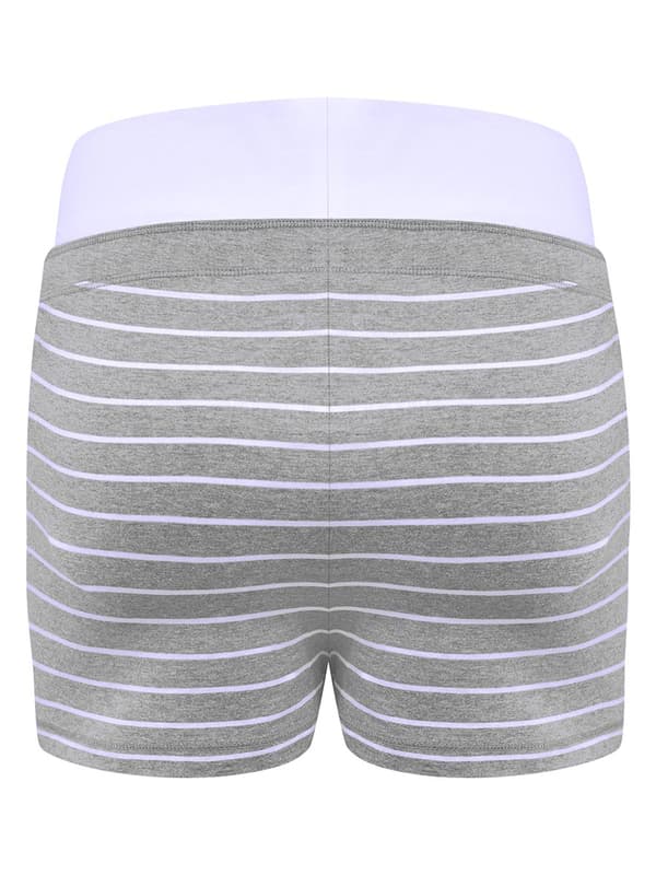 Grå mammashorts för kvinnor, navelnöt, gravid