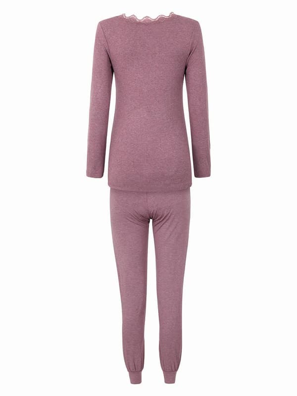 Lila mammapyjamas med navelnöt för kvinnor