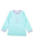 Pikkukuva 2 / 4: Tyttöjen pitkät pyjamat, sininen ja pinkki, pitkät hihat, pilkullinen, Kanz