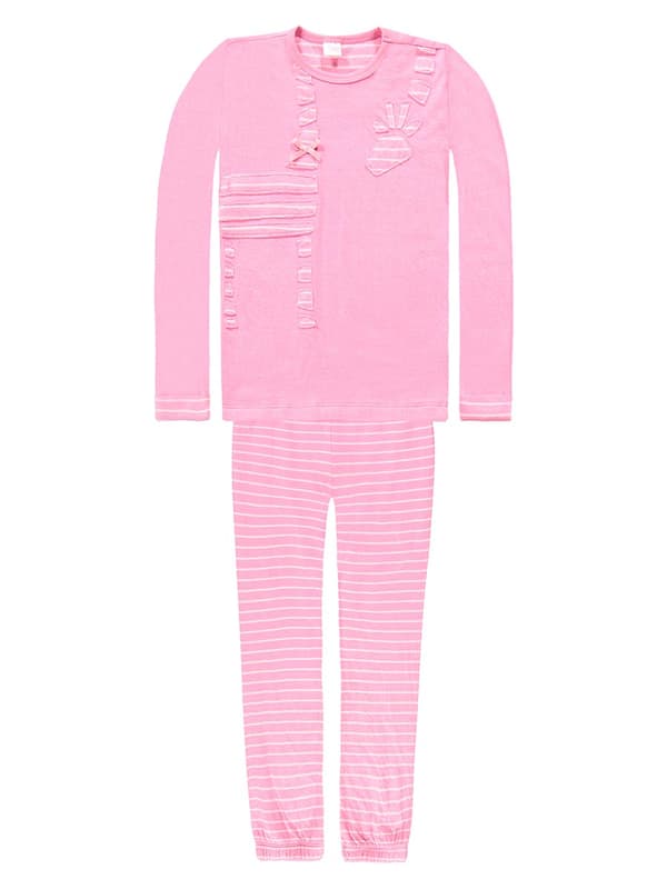 Tyttöjen kaksiosainen pyjama-setti, pinkki, Kanz