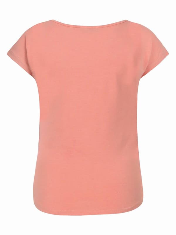 Dam bomullsmamma-T-shirt laxröd navelnötsmamma