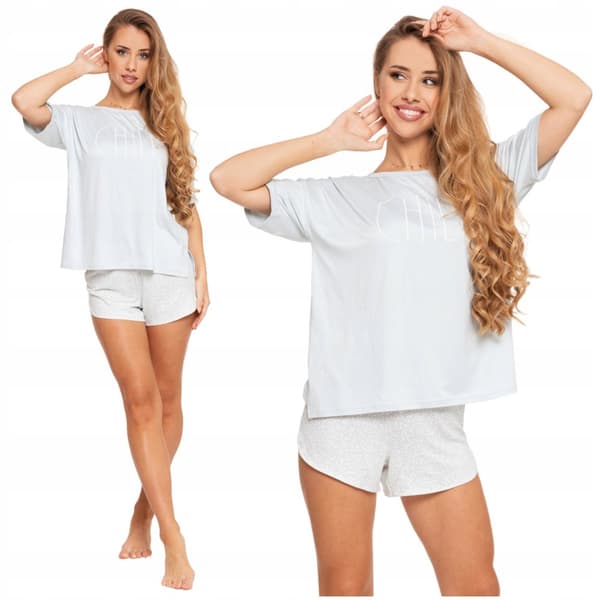 DAMPYJAMAS Tvådelade Kortärmade Shorts Mintgrön Lösa MORAJ XL
