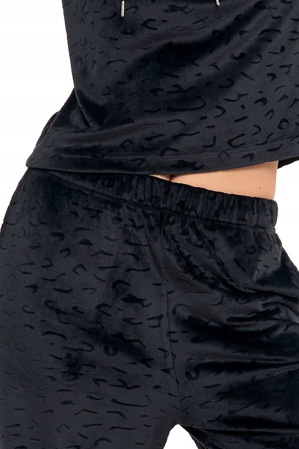 DAMPYJAMAS Sammet Hemmakläder Bekväma Leopardmönstrade med Huva MORAJ L
