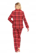 Miniatyrbild 4 av 8: DAMPYJAMAS Tvådelad rutig flanellpykamé med guldfärgade sömmar MORAJ XXL