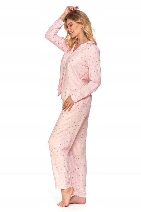Härlig DAMPAJAMA i prickigt tvådelat långärmat MORAJ 3XL