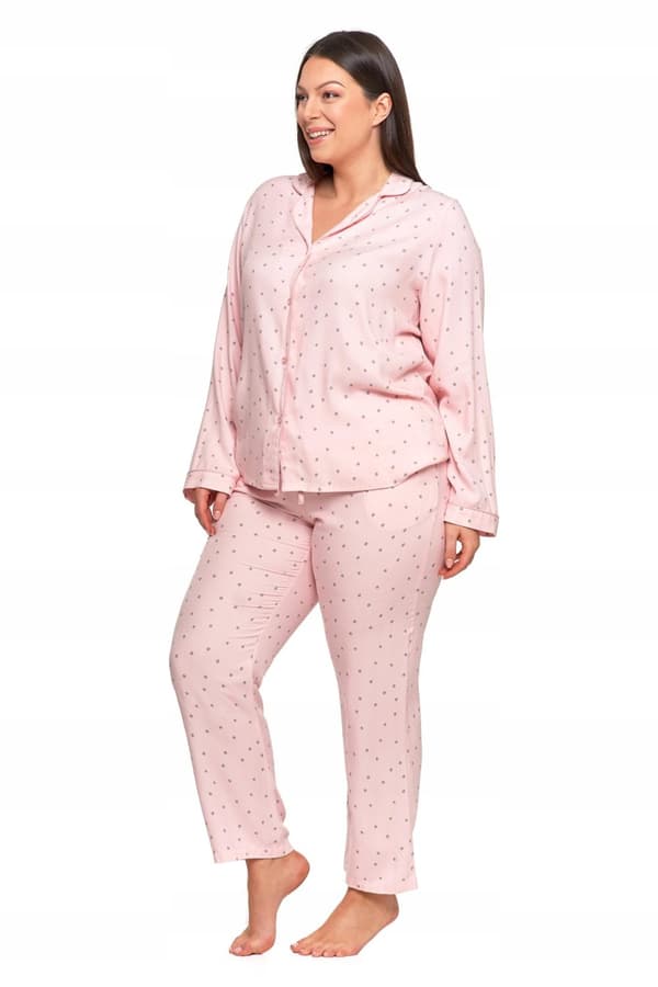 Härlig DAMPAJAMA i prickigt tvådelat långärmat MORAJ 3XL