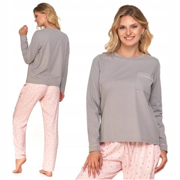 Dampyjamas Klassiska tvådelade långärmade byxor Släta MORAJ XL