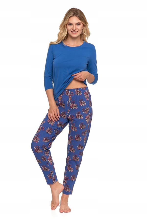 DAM PYJAMAS I TVÅDELAR MED BLOMSTERMÖNSTER, 3/4-ÄRM, BOMULLSTYCKE, MORAJ S