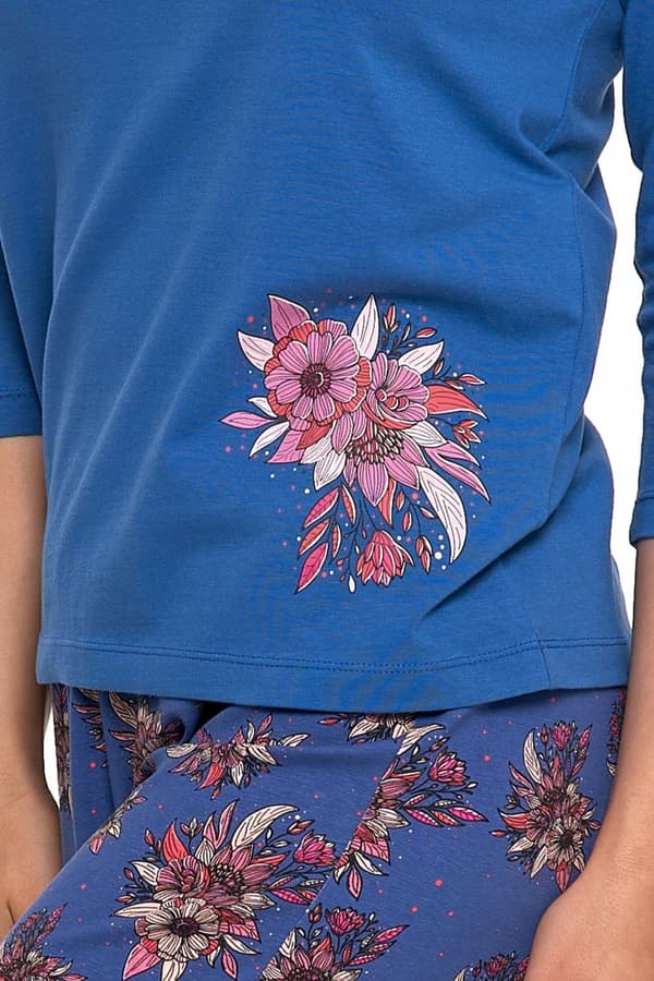DAM PYJAMAS I TVÅDELAR MED BLOMSTERMÖNSTER, 3/4-ÄRM, BOMULLSTYCKE, MORAJ S