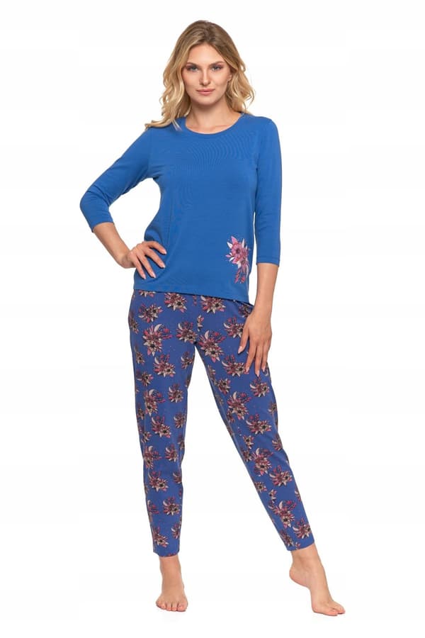 DAM PYJAMAS I TVÅDELAR MED BLOMSTERMÖNSTER, 3/4-ÄRM, BOMULLSTYCKE, MORAJ S