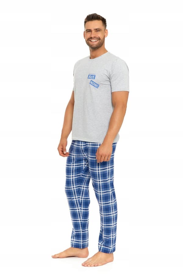 Herrpyjamas med korta ärmar och långa byxor Moraj 4XL