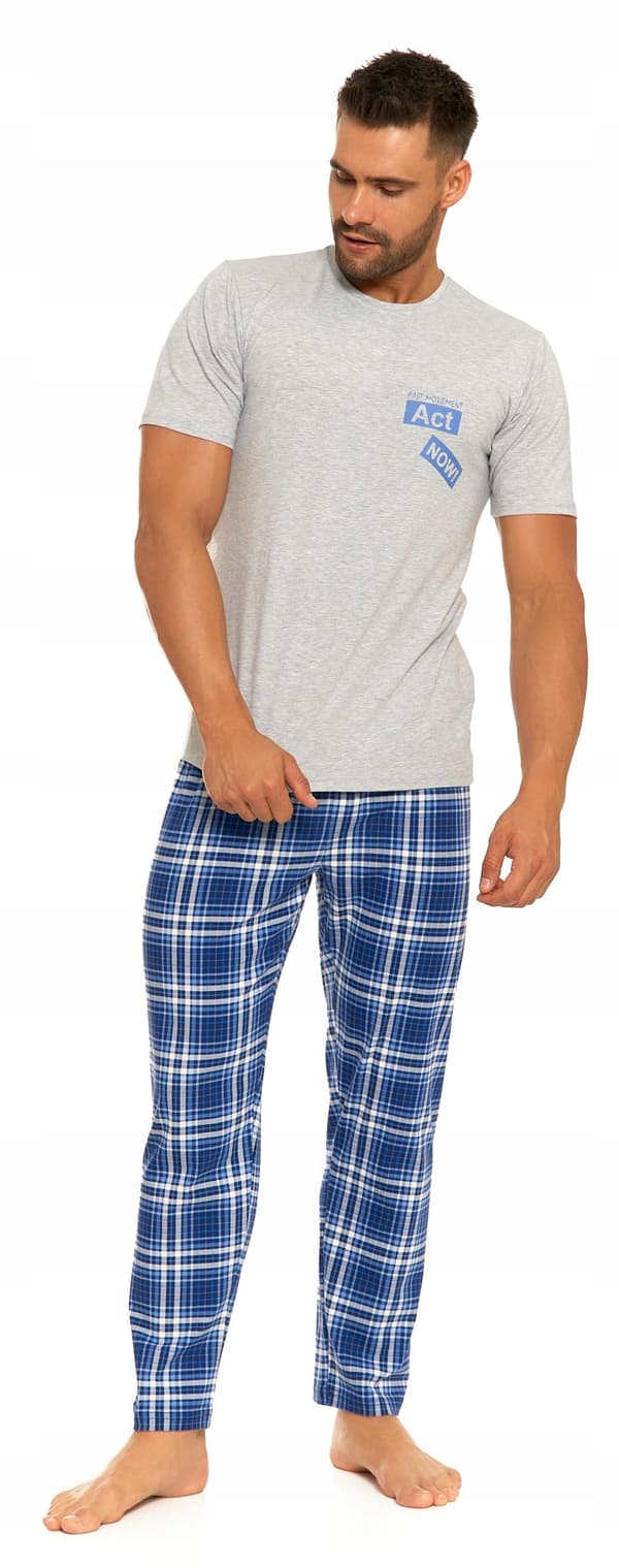 Herrpyjamas med korta ärmar och långa byxor Moraj 4XL